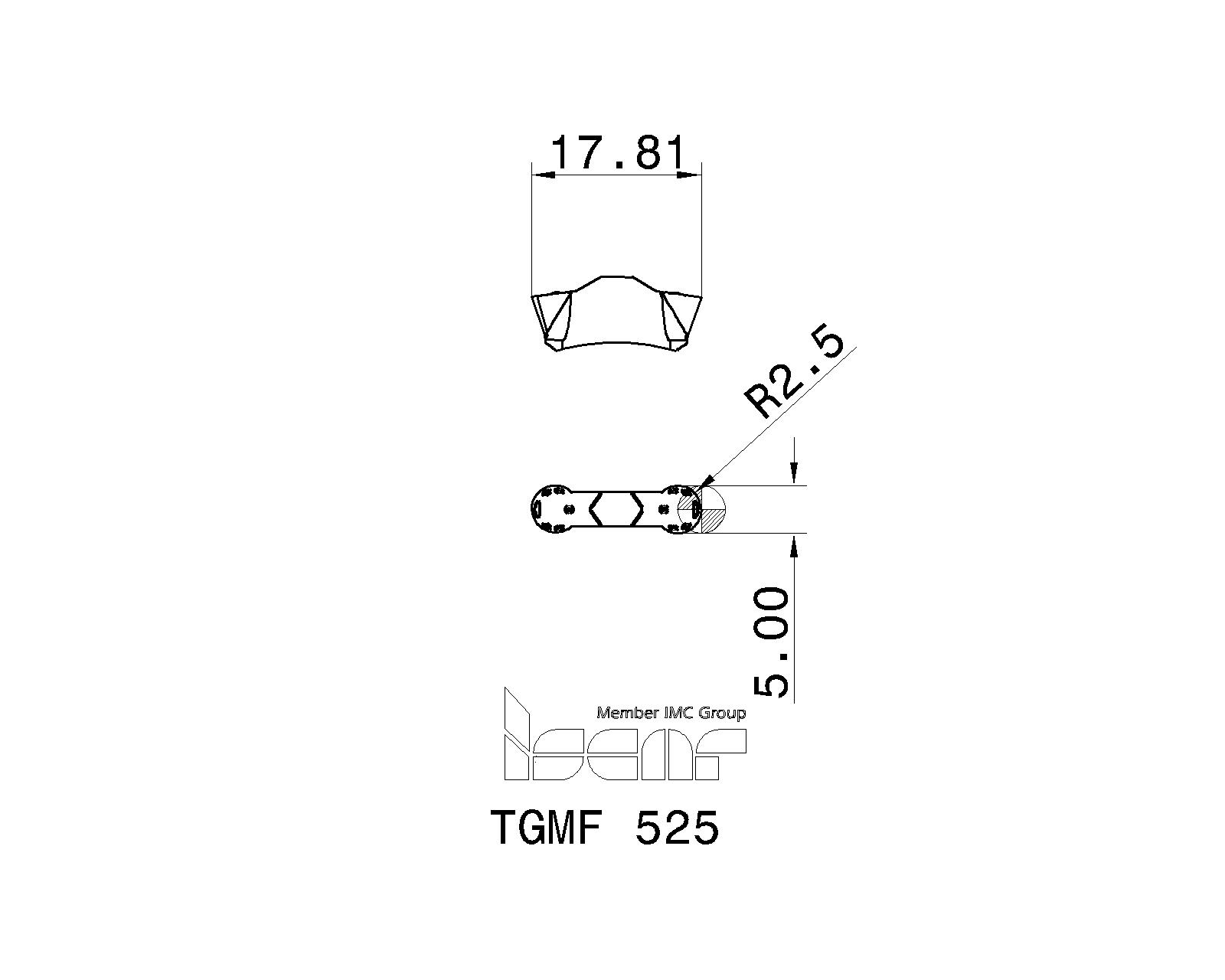 ISCAR Cutting Tools - Metal Working Tools - TGMF (full radius) : 6450096 - TGMF 525