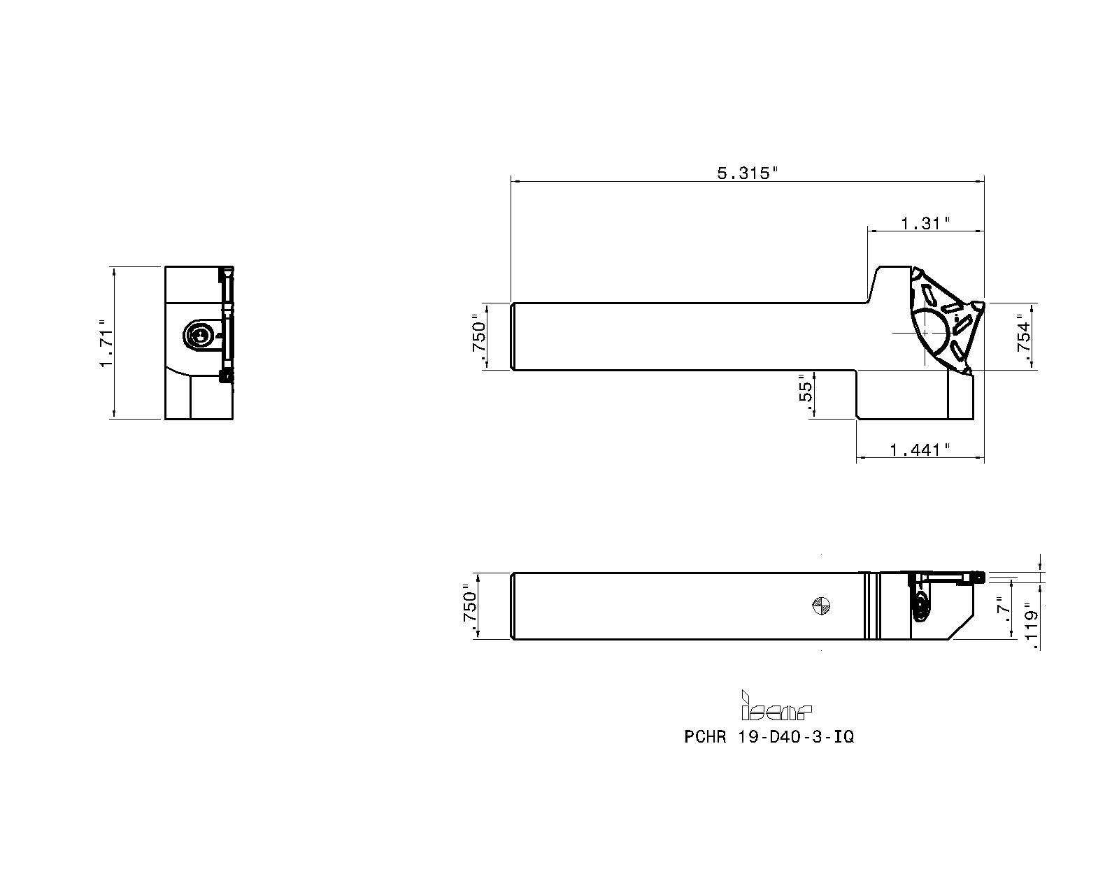 ISCAR Cutting Tools - Metal Working Tools - PCHR/L-D-IQ : 2302579 ISCAR Cutting Tools - Metal Working Tools - PCHR/L-D-IQ : 2302579