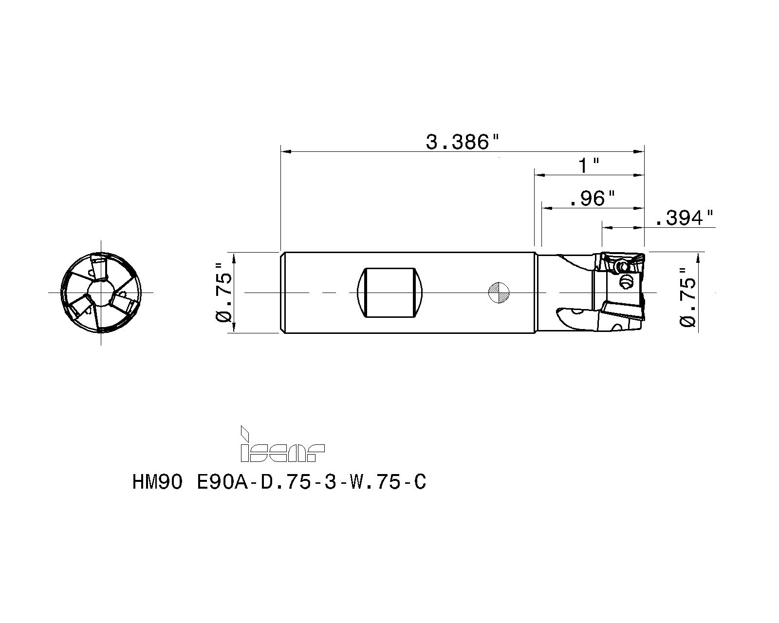 ISCAR Cutting Tools - Metal Working Tools - HM90 E90A-10 : 3101745