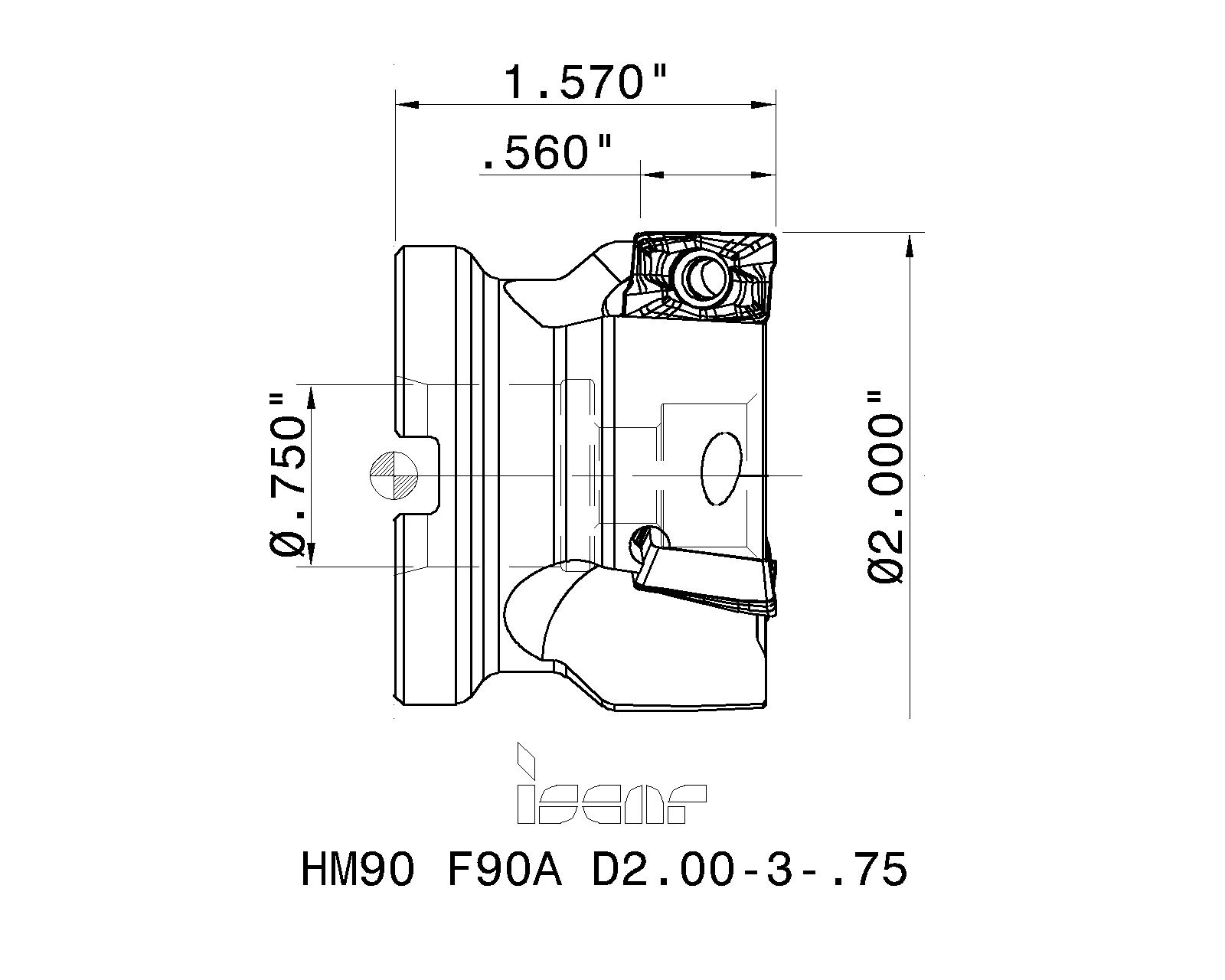 ISCAR Cutting Tools - Metal Working Tools - HM90 F90A-15 : 3102108