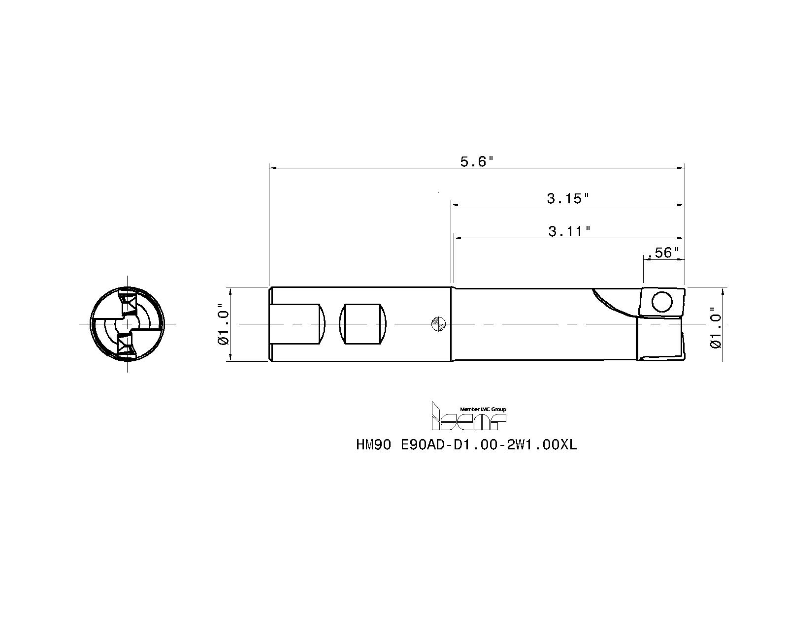 ISCAR Cutting Tools - Metal Working Tools - HM90 E90AD-15