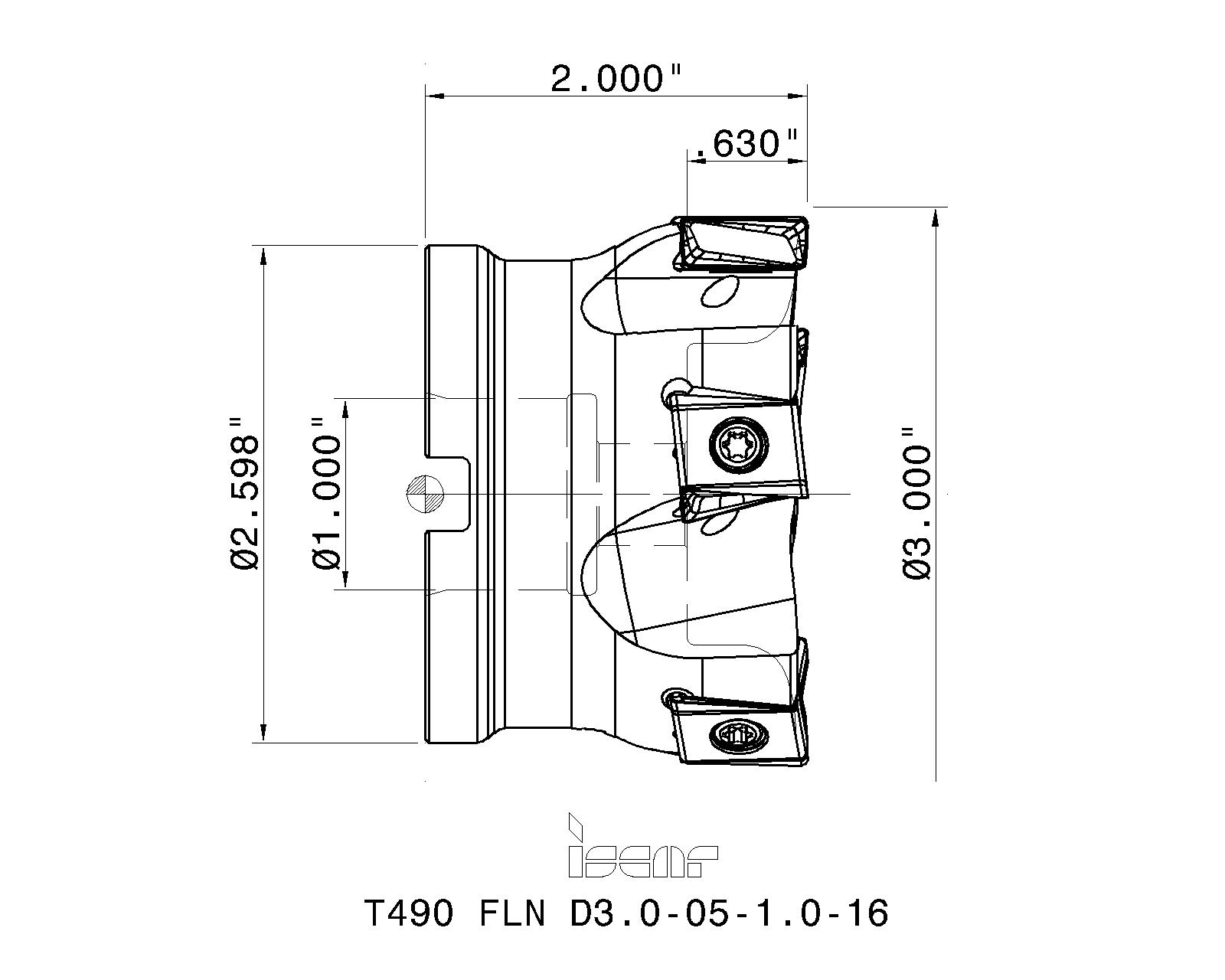 ISCAR Cutting Tools - Metal Working Tools - T490 FLN-16 : 3104886