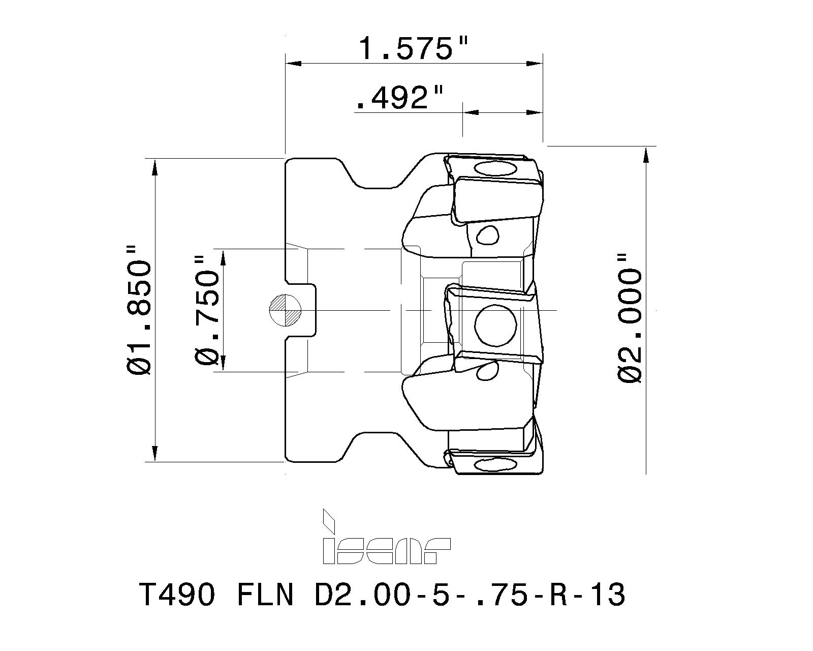 ISCAR Cutting Tools - Metal Working Tools - T490 FLN-13 : 3105321