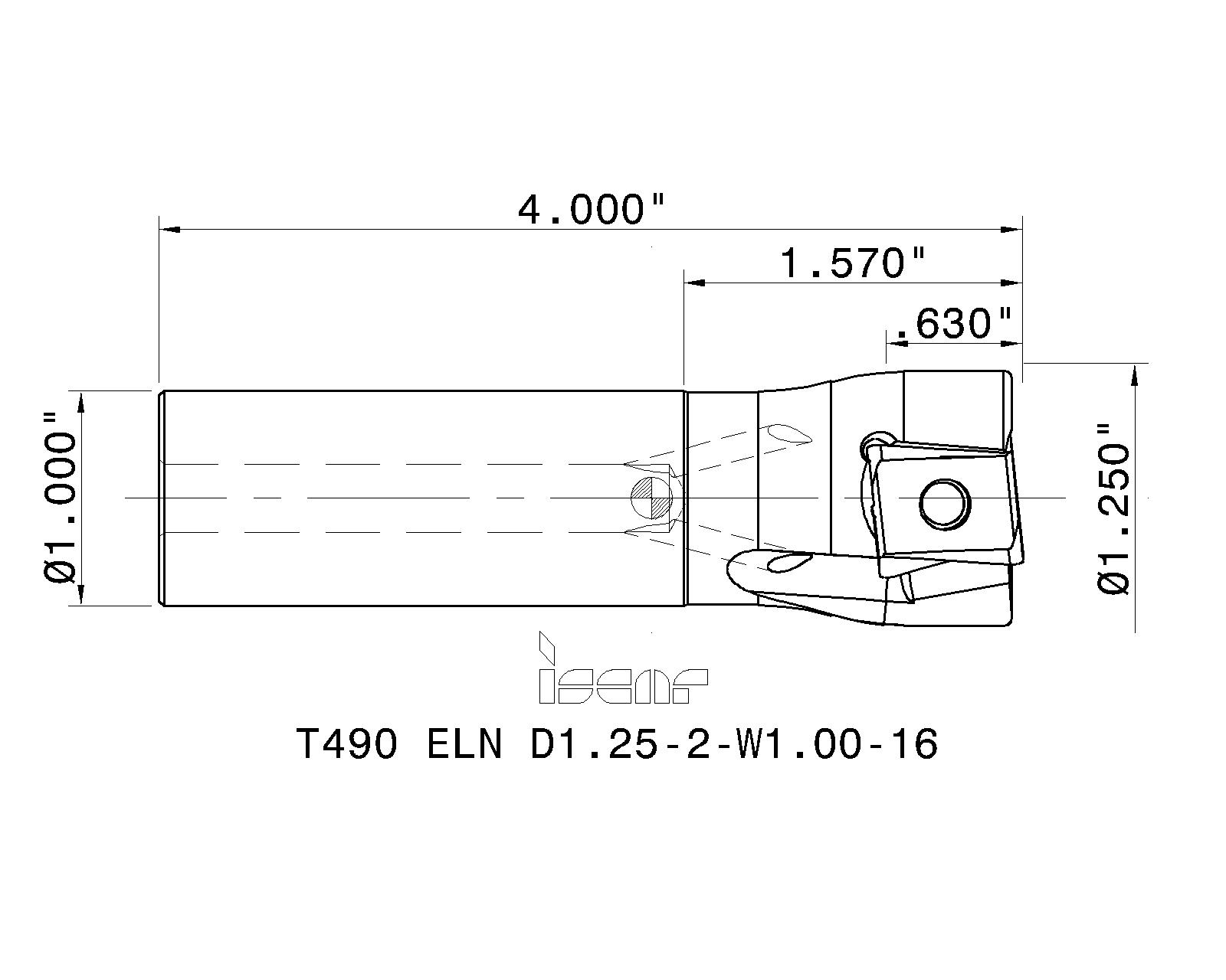 ISCAR Cutting Tools - Metal Working Tools - T490 ELN-16 : 3105482 