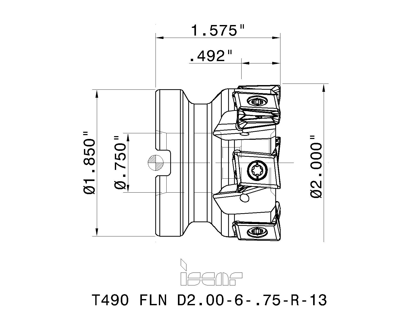ISCAR Cutting Tools - Metal Working Tools - T490 FLN-13 : 3105726 