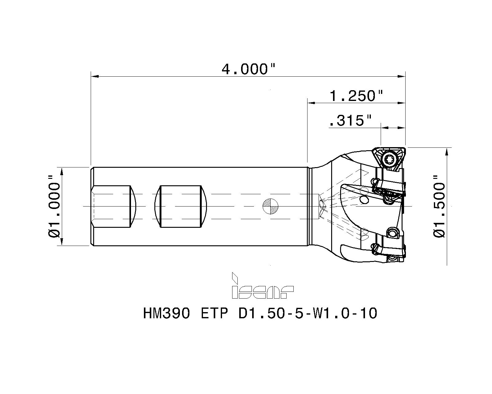 ISCAR Cutting Tools - Metal Working Tools - HM390 ETP-10 : 3106633