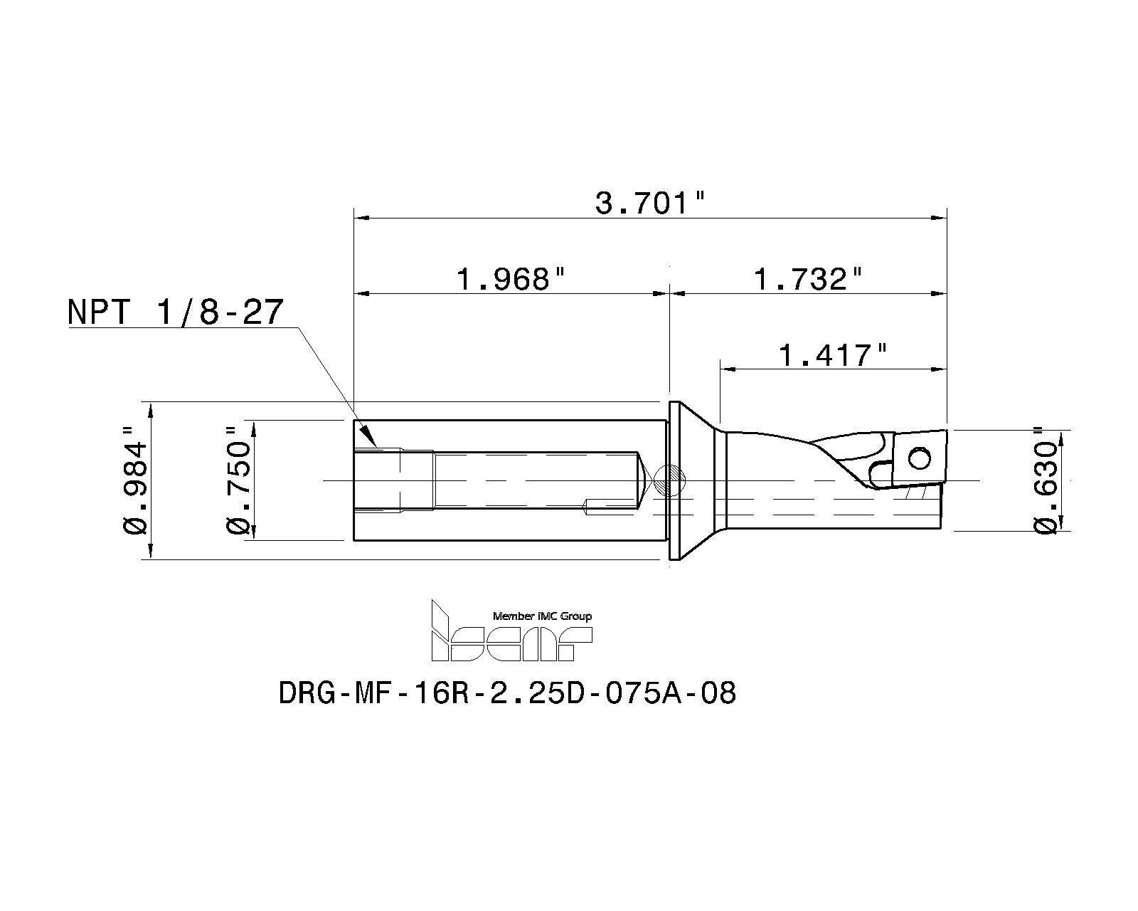 ISCAR Cutting Tools - Metal Working Tools - DRG-MF : 3203775 - DRG 