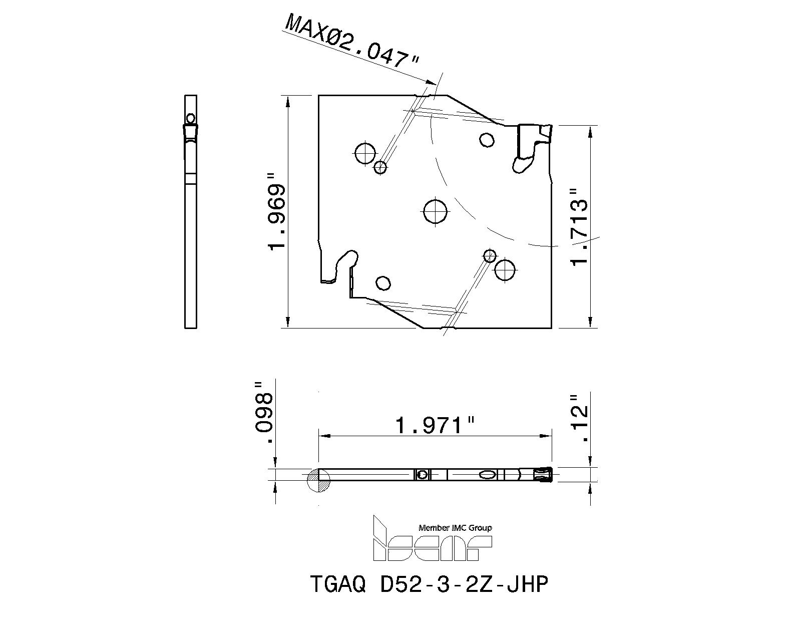 ISCAR Cutting Tools - Metal Working Tools - TGTR/L-IQ-2Z : 2302876 - TGTL  2525-3-IQ-2Z