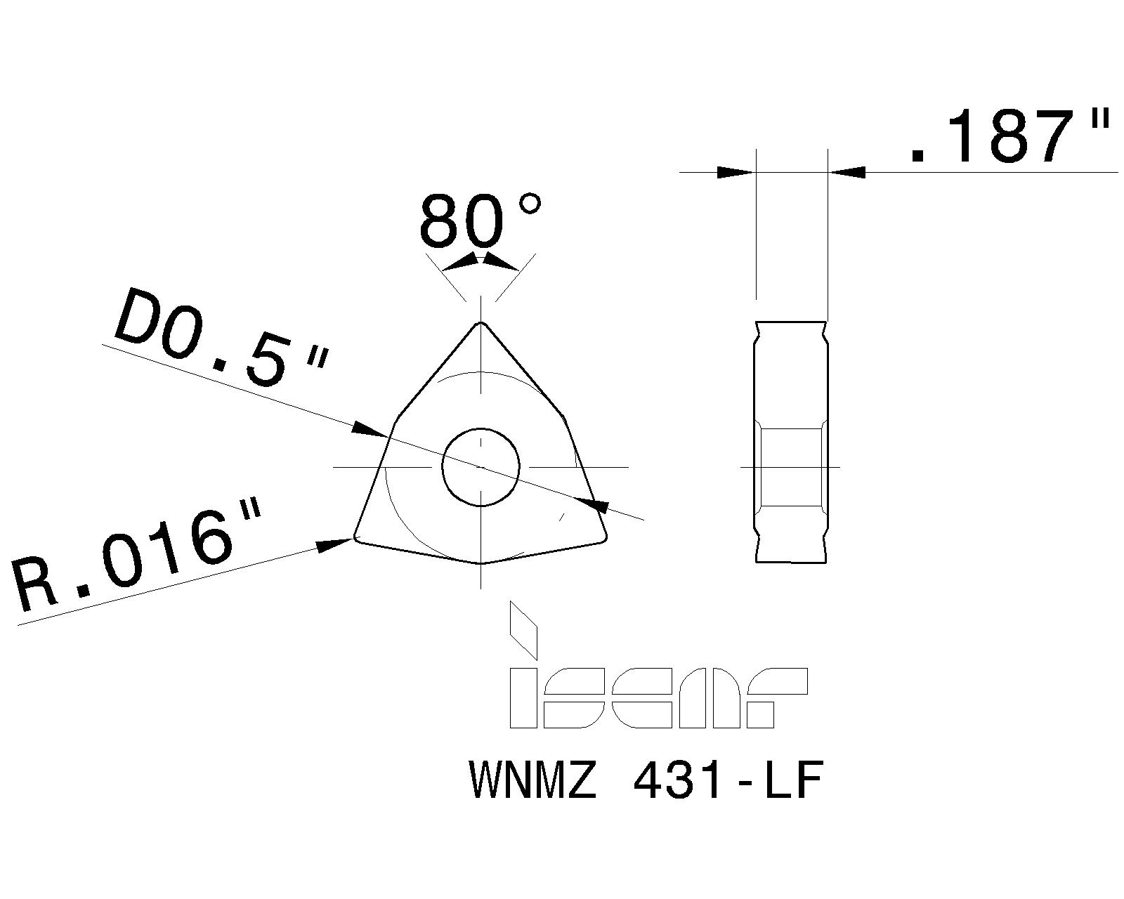 WNMZ 431 LF IC570 ISCAR INSERT