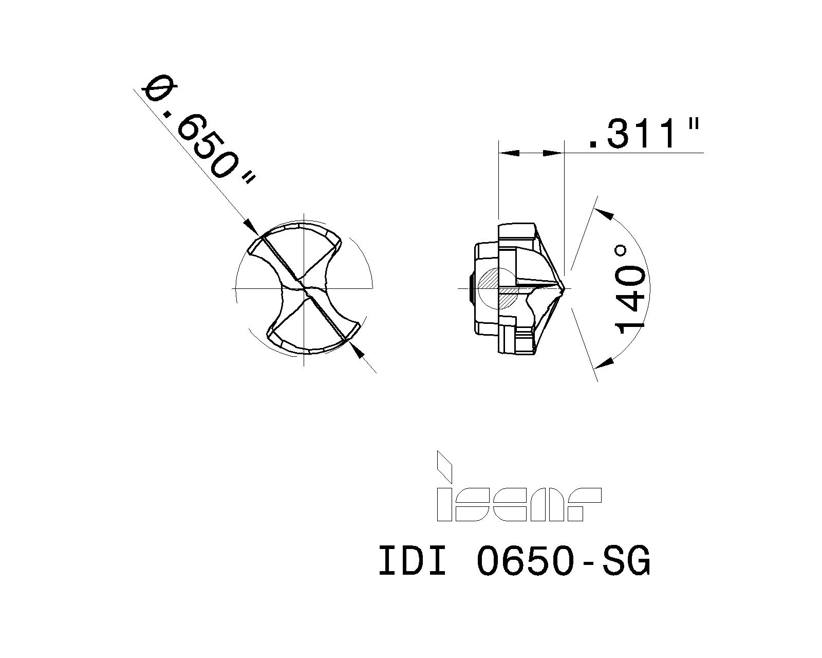 ISCAR Cutting Tools Metal Working Tools IDISG 5504902 IDI 0650SG