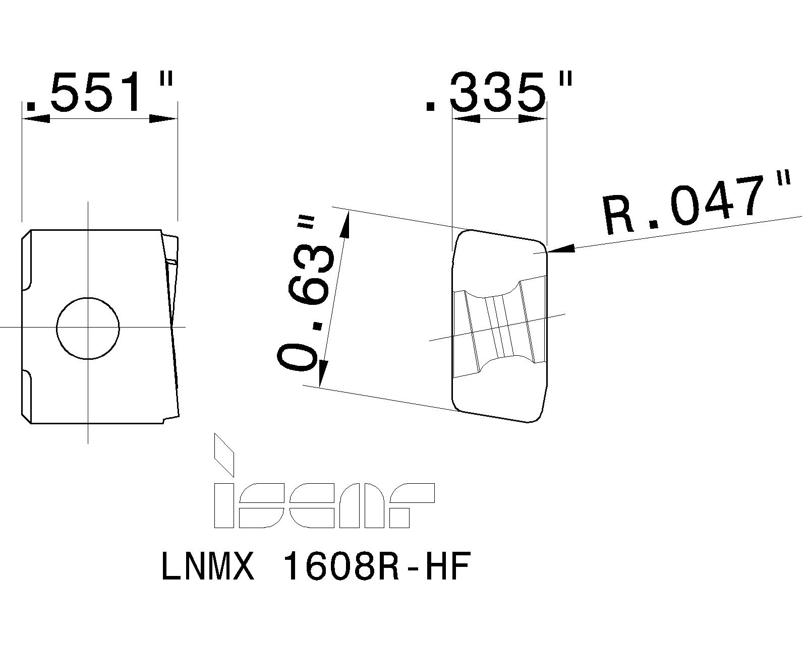 LNMX 1608R-HF IC9150 ISCAR INSERTS