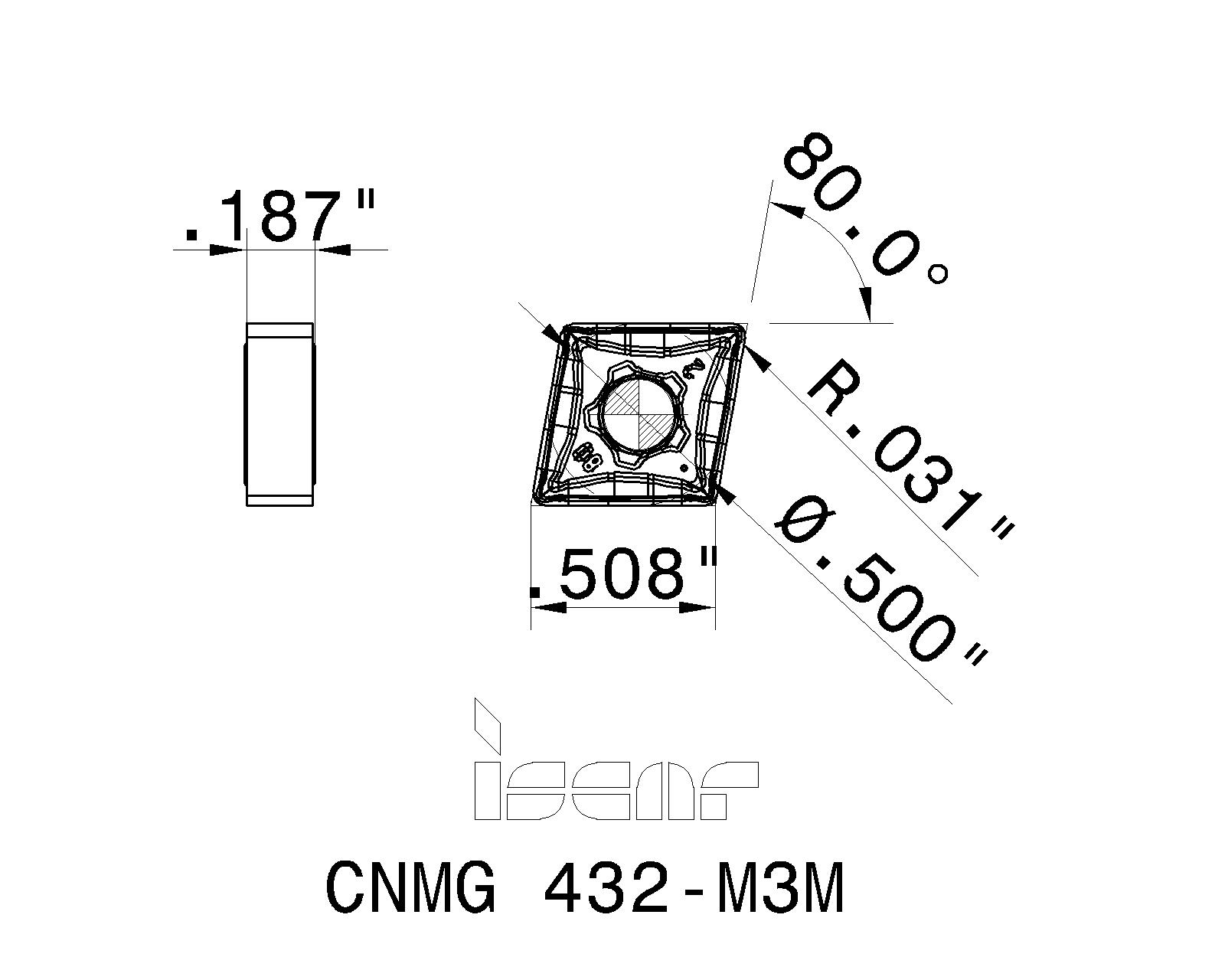 10 Iscar CNMG 120408-M3M IC6025