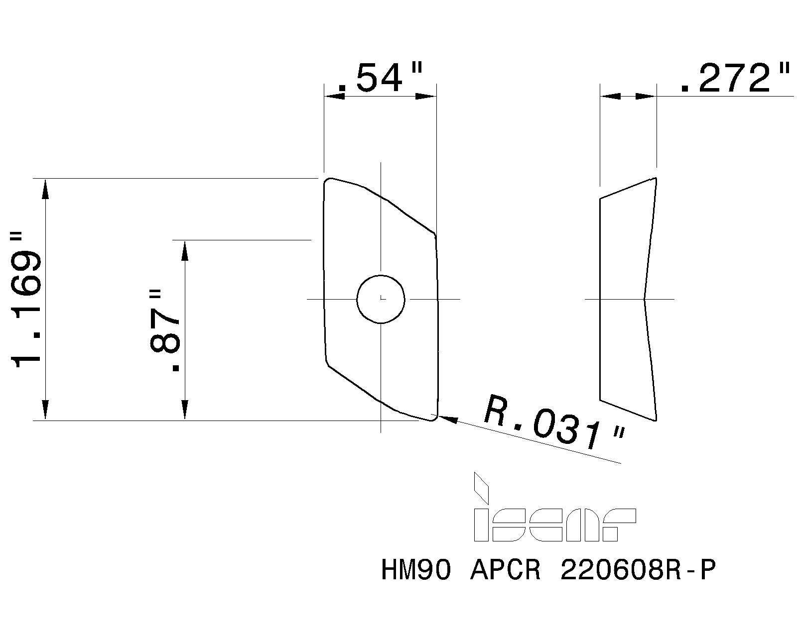 ISCAR Cutting Tools - Metal Working Tools - HM90 APCR 2206..R-P