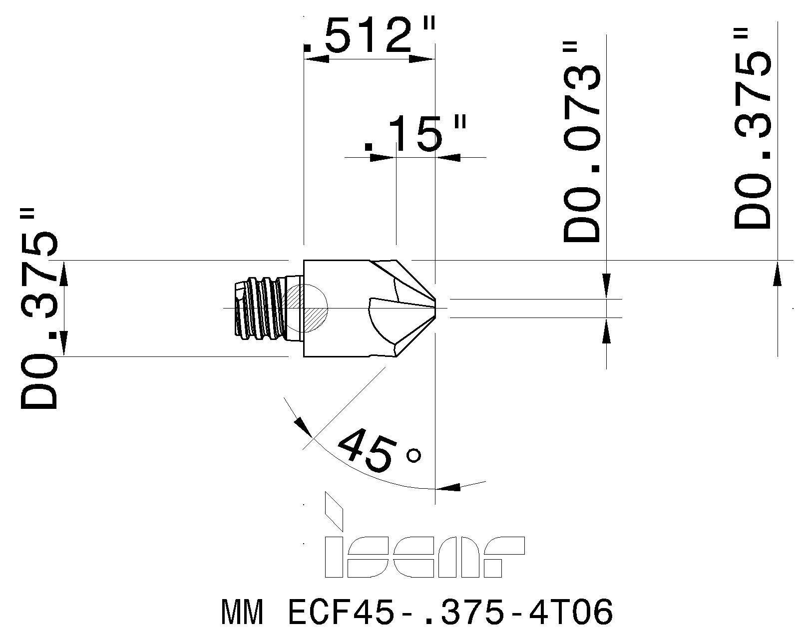 ISCAR Cutting Tools - Metal Working Tools - MM ECF : 5621387 - MM 