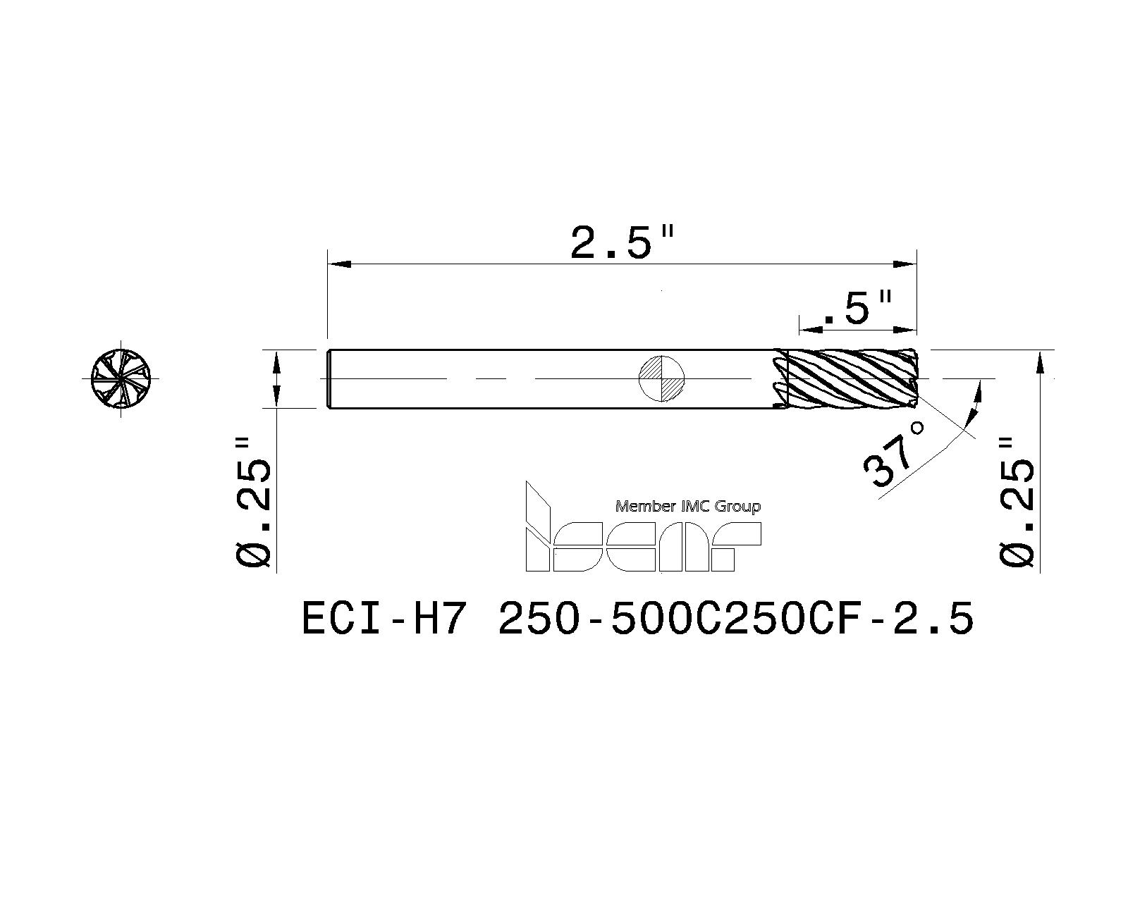 Iscar Cutting Tools Metal Working Tools Eci E7 H7 Cf Eci H7 250 500c250cf 2 5