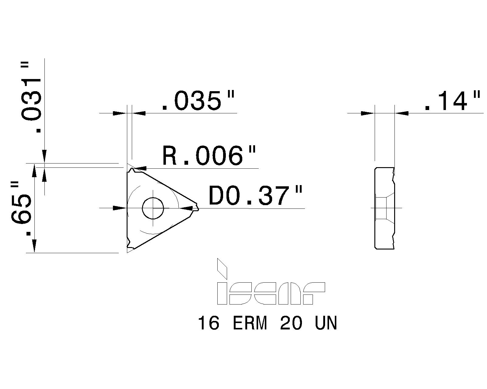 ISCAR Cutting Tools Metal Working Tools ER/LUN 5901570 16ERM 20 UN