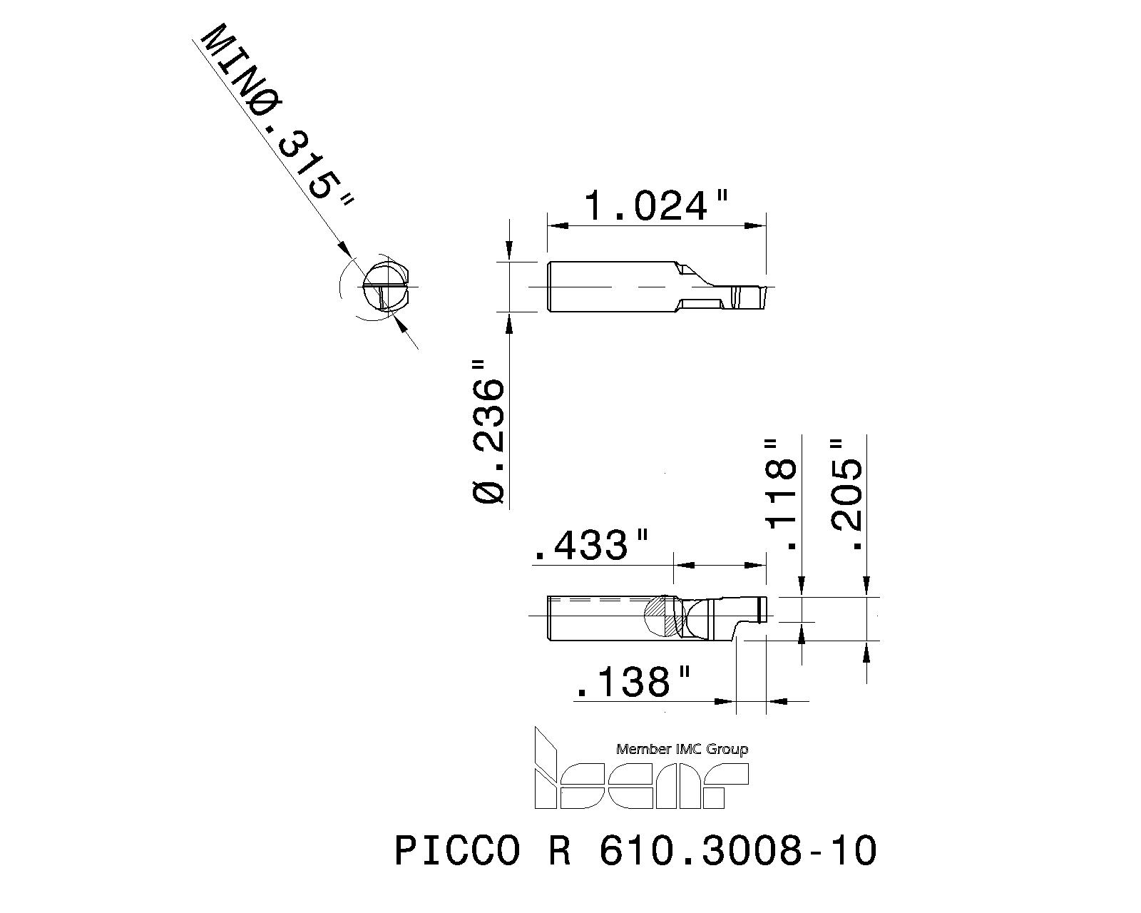 ISCAR Cutting Tools Metal Working Tools PICCO010/610 (Face Grooving) 6402766 PICCO R