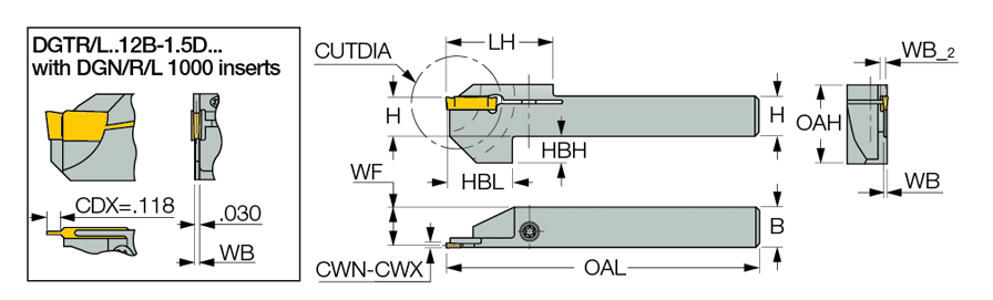 ISCAR Cutting Tools - Metal Working Tools - DGTR/L-B-D-TR