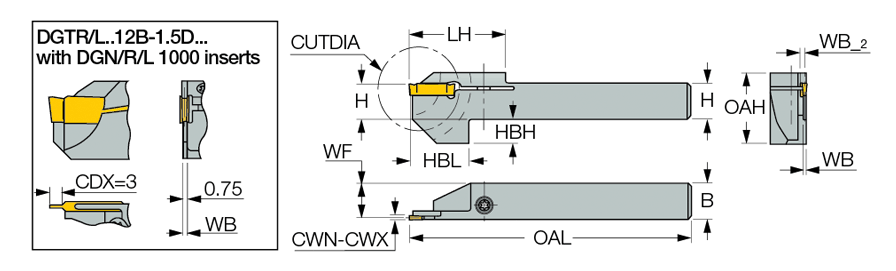 ISCAR Cutting Tools - Metal Working Tools - DGTR/L-B-D-TR