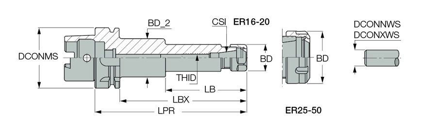 ISCAR Cutting Tools - Metal Working Tools - HSK A-ER : 4561156