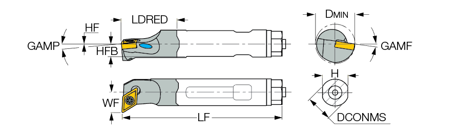1x Bohrstange 107,5° S10K SDQCR-07 Typ DCMT 0702.../ DCGT 0702..... 1x Bohrstange 107,5° S10K SDQCR-07 Typ DCMT 0702.../ DCGT 0702.....