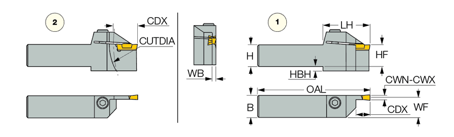 1x Schaftfräser D=25mm-L150mm-Z04-IK 10x ERAX Tools  APKT1003 PDTR ER30 